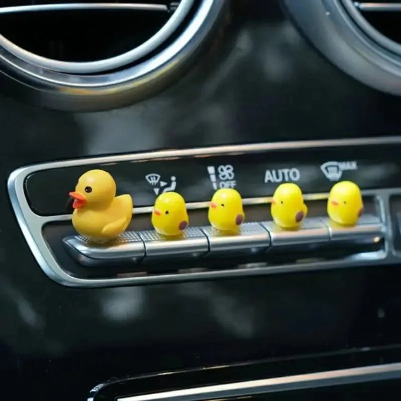 Mini canards mignons, 5 pièces, décoration intérieure de voiture, rétroviseur automatique, ornements de tableau de bord pour femme et homme, cadeau, accessoires de voiture