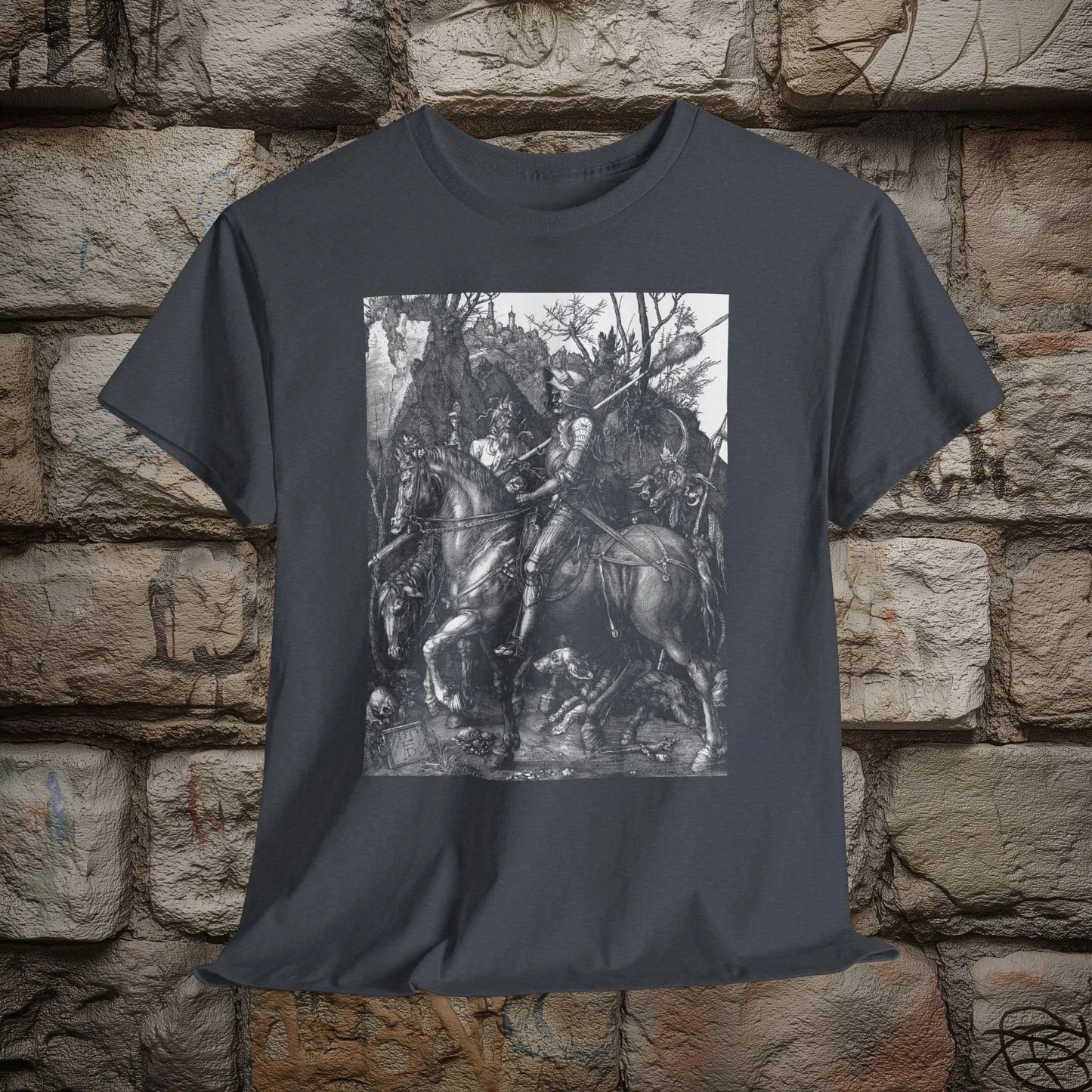 Chevalier mort et le diable Albrecht Dürer T-shirt unisexe t-shirts graphiques rétro Streetwear col rond T-shirt à manches courtes pour hommes