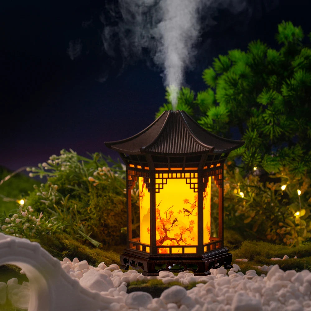 New Small Humidifier Night Light Chinese Style Home, Portable USB Humidifier Home Office Car Water Supplement