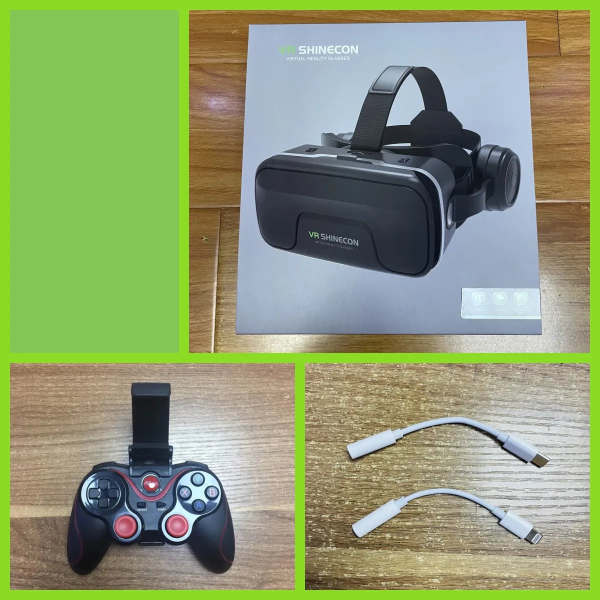 VR Shinecon Virtual Reality Headset 3D Glasses for Smartphone Smart Phone Binocular Headset Video Game Wirth Lens