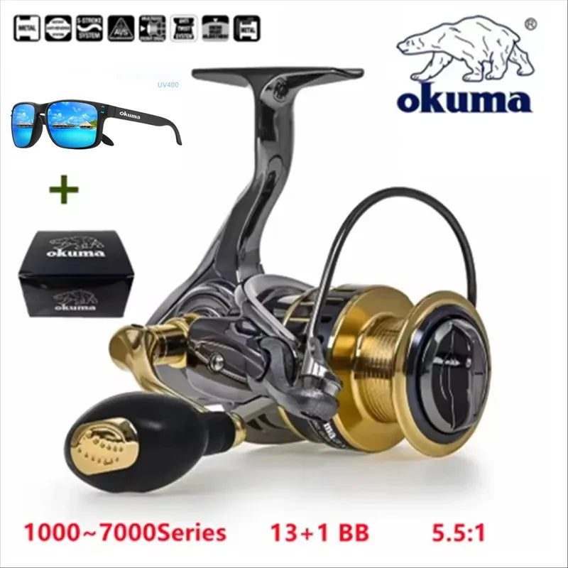 Moulinet de Pêche Okuma — Roue Haute Performance