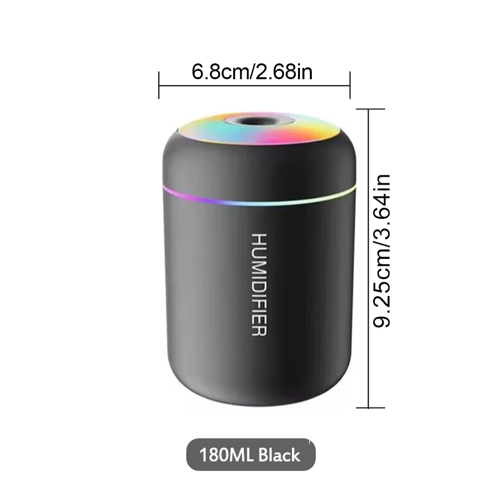 Humidificateur ultrasonique 5V USB 180ml, brumisateur, diffuseur d'arôme de voiture, purificateur d'huile essentielle avec lampe d'ambiance RGB, bricolage, plus frais d'air