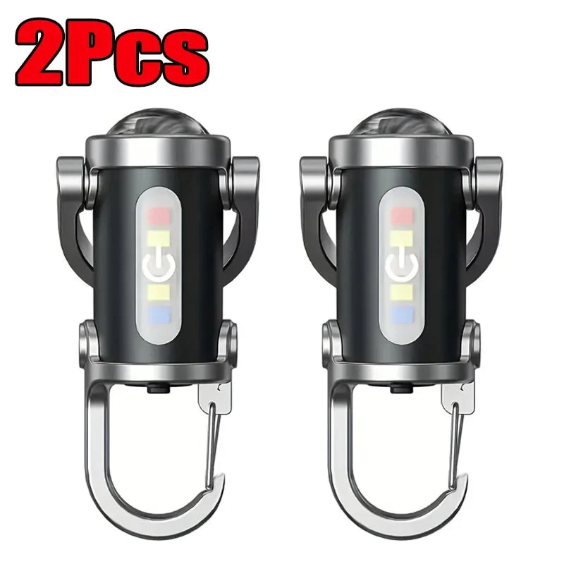 Mini Lampe de Poche Porte-clés Rechargeable COB — Camping, Randonnée & Urgence