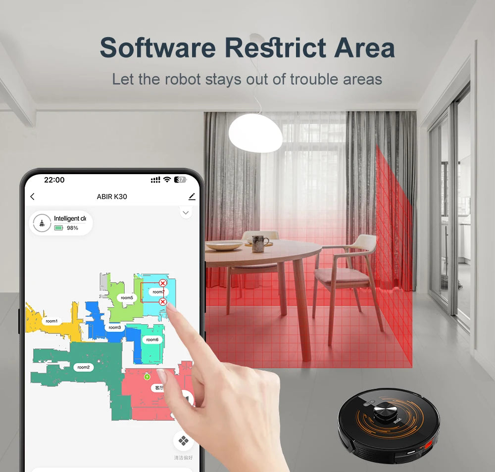 Robot aspirateur laser Lidar — aspiration 6500 Pa, cartographie multi-sols, maison intelligente