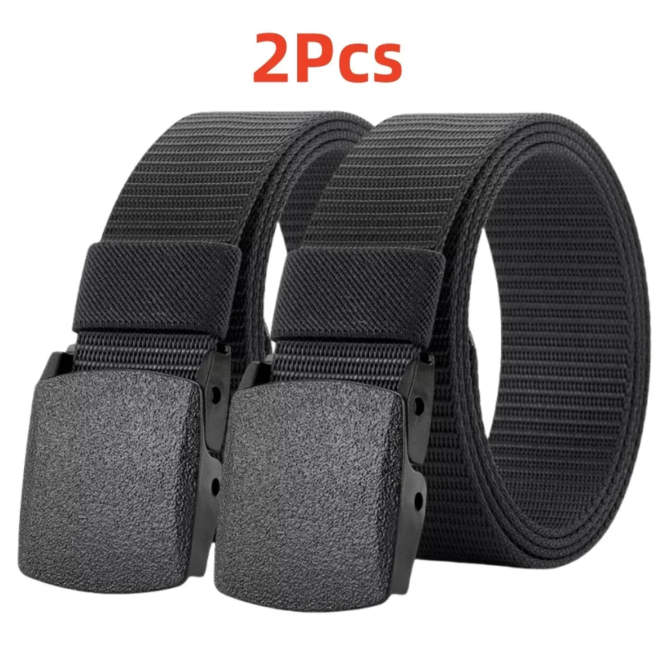 Ceinture en Nylon à boucle automatique pour hommes, 2 pièces, pour la chasse en plein air, tactique multifonctionnelle en toile, de haute qualité