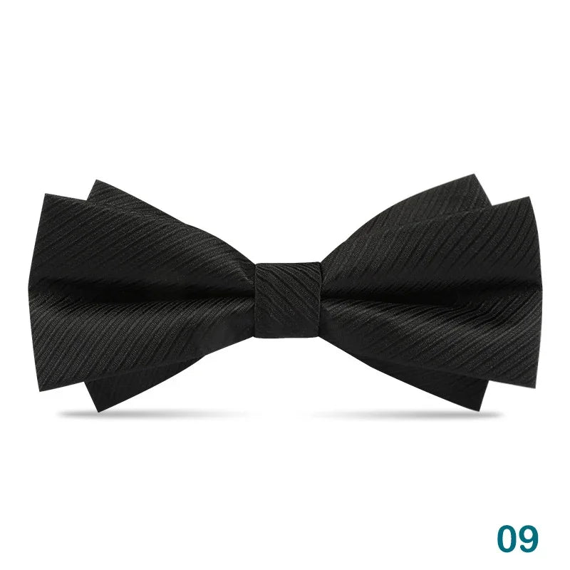 1 pieza pajarita para hombre, pajarita negra para boda, corbata de lazo ajustable, pajarita clásica, corbata de mariposa, corbata doble para adulto, regalo de negocios