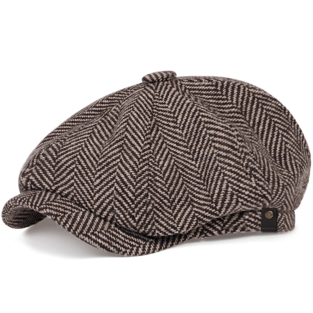 Wool Gavroche Caps Men Herringbone Flat Caps Women Men British Painter Hats Soft Autumn Winter Caps Hats Beret