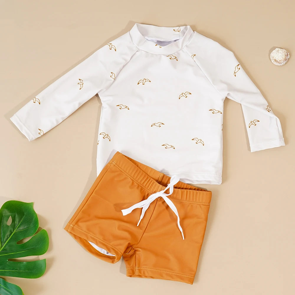 Elinfant été bébé garçons fille à manches longues maillot de bain à la mode mignon piscine maillots de bain