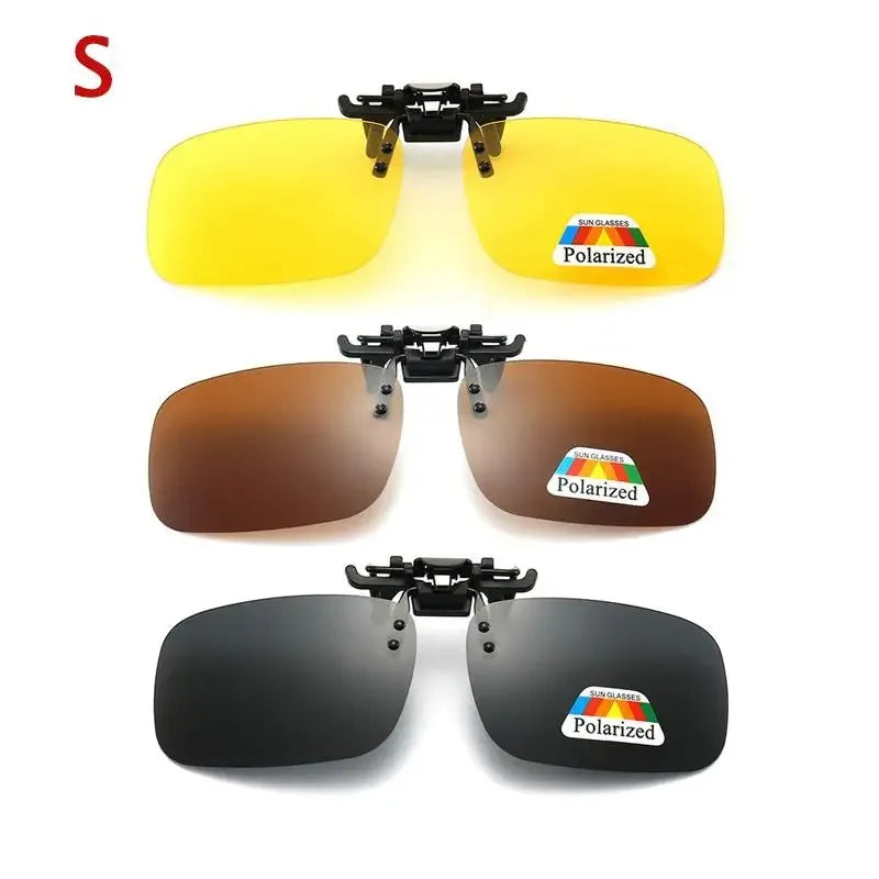 Lunettes de soleil polarisées à lentilles grises, 4 couleurs, Clip rabattable UV 380, pour la conduite, la pêche, la Vision nocturne