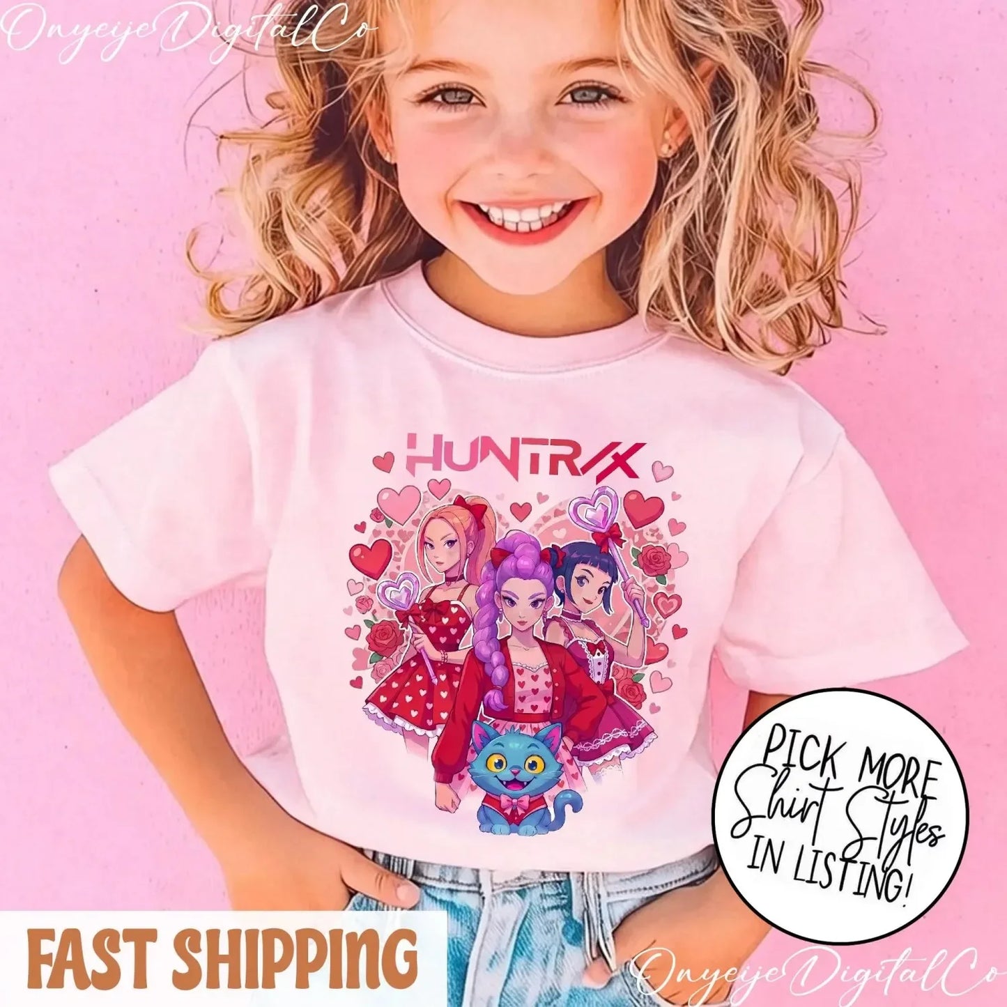 Kpop Devil Hunter Kids Short Sleeve T-Shirt, Spring/Summer, Harajuku Style, Gift for Boys and Girls 2026