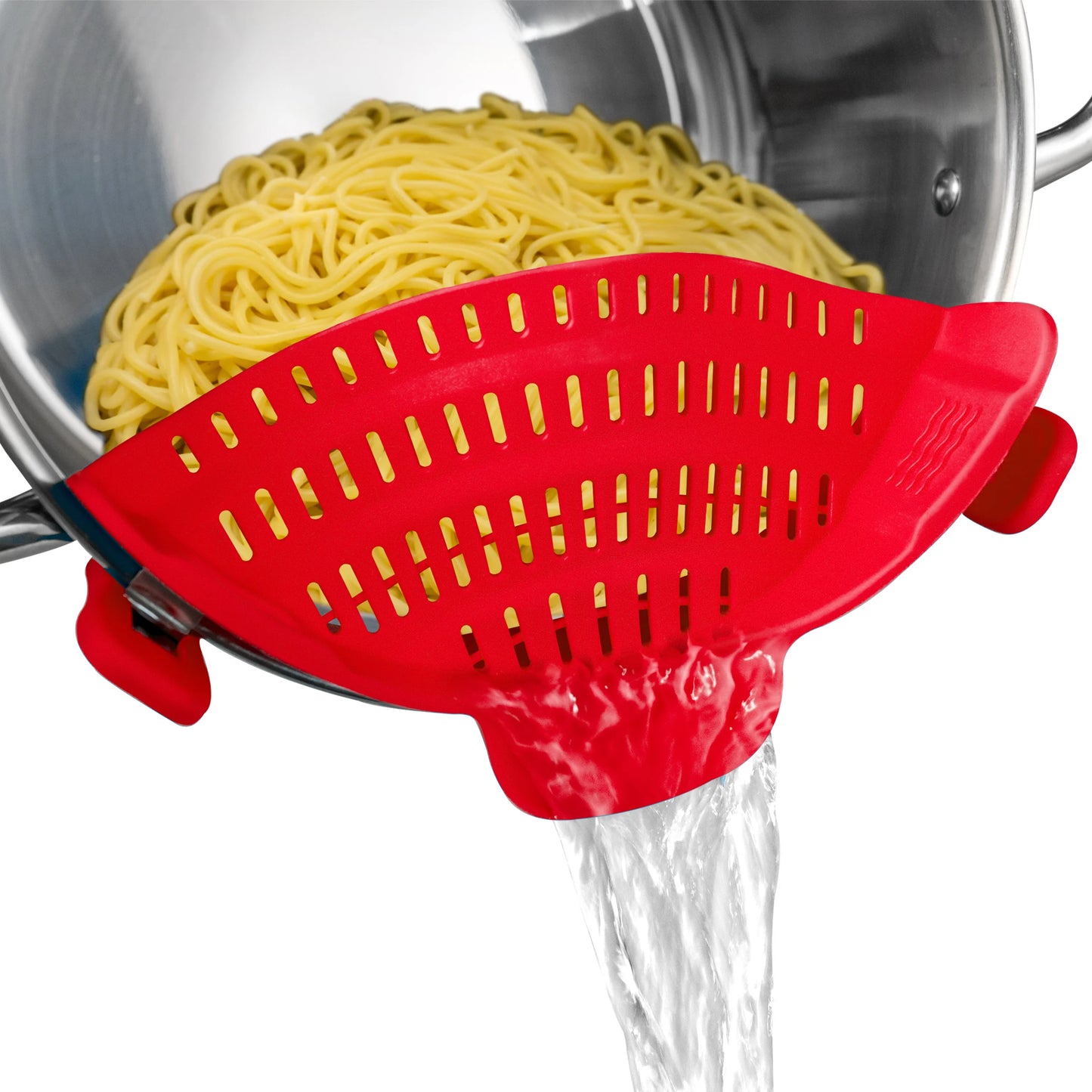 1 unidad, colador, colador de olla de silicona, colador de silicona ajustable con clip para ollas, sartenes y cuencos, colador de olla de cocina