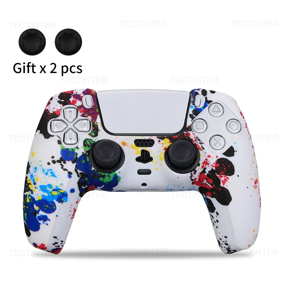 Funda protectora de silicona para controlador de PS5, accesorios de controlador de PS5, estuche de goma para controlador de PS5 Slim, JoysUniverse, tapas de agarre para pulgar