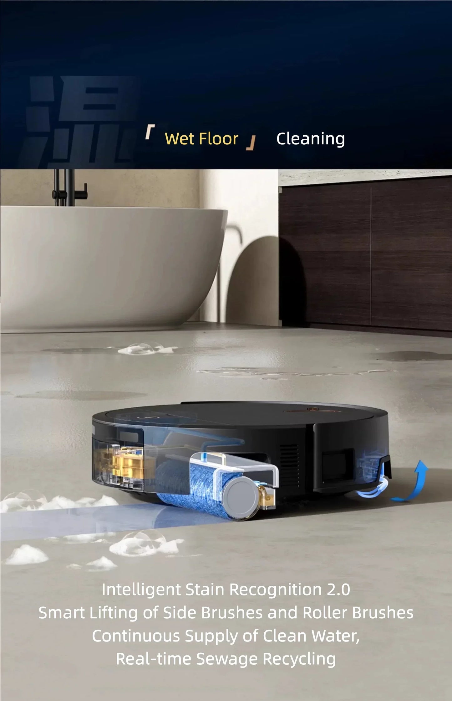 ECOVACS Robot aspirador DEEBOT X9 Pro, succión de 16600Pa, robot trapeador autolimpiante, limpieza de bordes ZeroTangle para el hogar, robot aspirador limpiasuelos y mopa, para la limpieza del hogar
