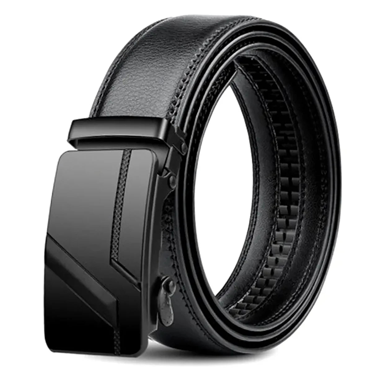 Cinturón mojado automático para hombre, cinturón de lujo negro, alta calidad, 110cm, 120cm, 130cm