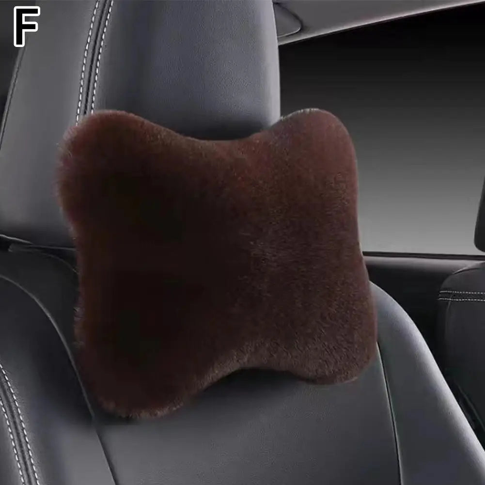 Plush Car Seat Neck Rest, 8 Colors Car Headrest, Plush Cushion, Warm and Comfortable, Waist Pillow Support Accessories, Winter