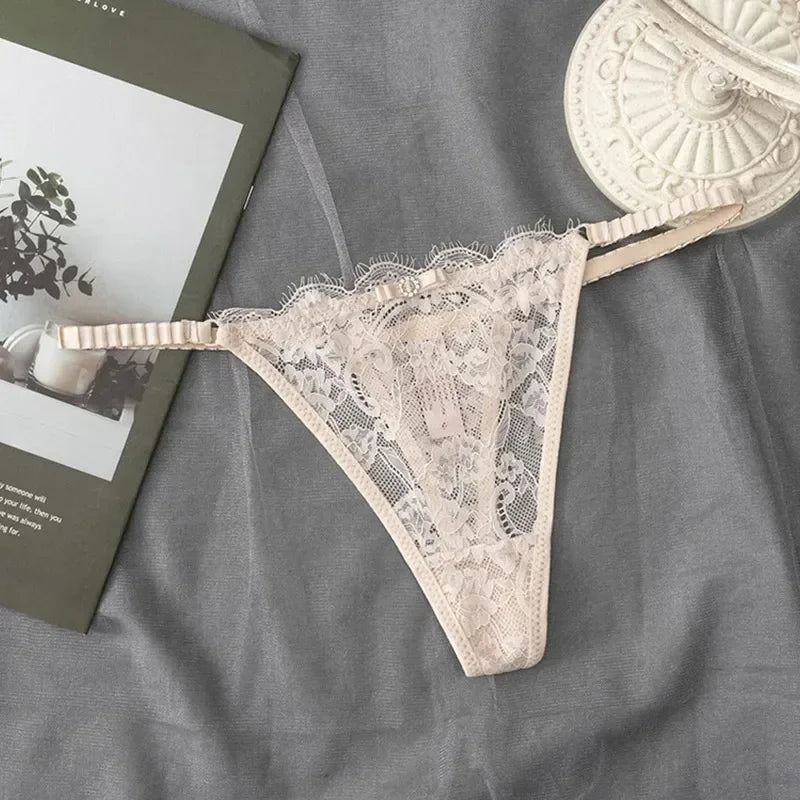 G-String Dentelle Femme — Culotte Lingerie Taille Basse Couleur Unie