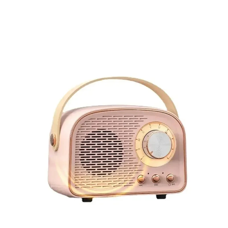 Haut-parleurs Bluetooth rétro USB AUX TF FM Radio Portable Mini Boombox basses améliorées pour Table maison extérieure Vintage Audio MP3