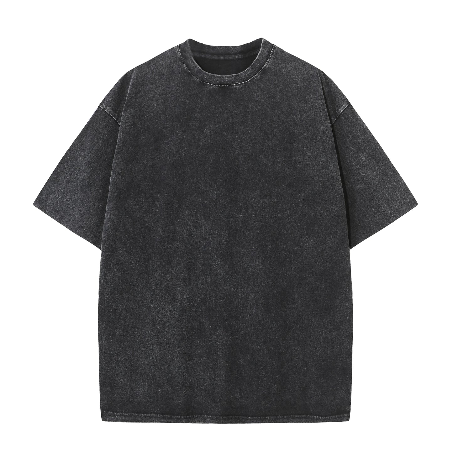 Men's Summer Pure Cotton T-Shirt, Retro Drop Shoulder Solid Color Loose Casual Breathable