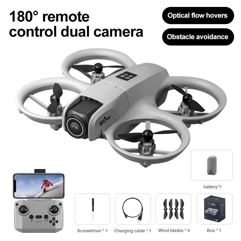 Nouveau drone GT3 8K HD avec télécommande, mode sans tête, hélicoptère 360 ° Mini drone jouet Flip FPV 5G WIFI Quadcopter pour enfants, cadeaux