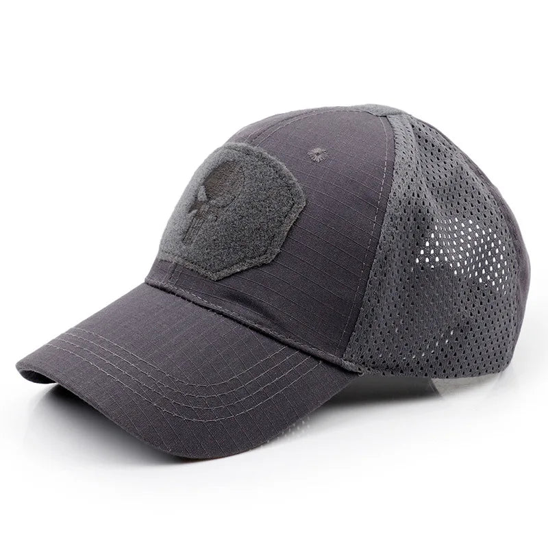 Casquette de Baseball en maille pour hommes et femmes, Camouflage, crâne, réglable, Airsoft, tactique de randonnée en plein air, nouvelle collection été 2024