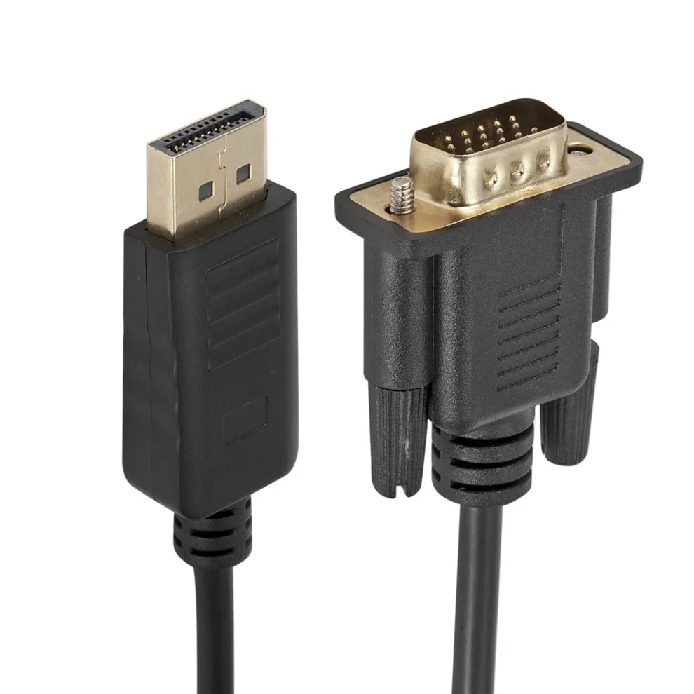 Convertisseur DisplayPort vers VGA 1.8M, adaptateur de connexion DP vers VGA, câble Full HD 1080P de 1.8m pour ordinateur de bureau, ordinateur portable, moniteur TV, projecteur