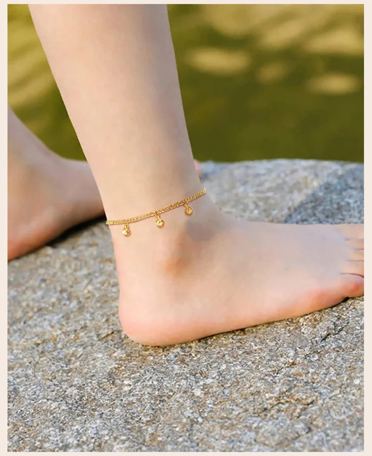 Bracelets de cheville à cloche réglables pour petit garçon et fille, chaîne de sécurité en acier inoxydable, bijoux de pied, hypoallergénique sans Nickel