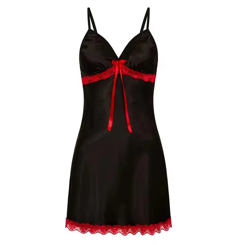 Robe de Nuit Soie Satin Femme Sans Manches — Sexy Confortable Grande Taille