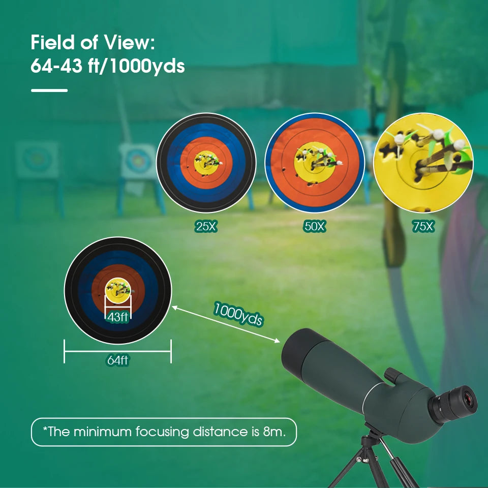 Svbony SV28 Spotting Scope 50/60/70/80mm Bak4 Porro Prism Waterproof Monocular Powerful Spotting Scope Phone Adapter Tripod for Bird Watching