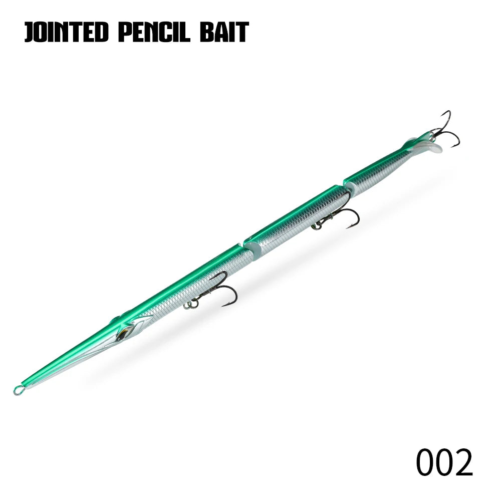 Leurre de pêche articulé Hunthouse, 3 sections, 180 mm/22 g, 255 mm/30,6 g, leurre nageur coulant pour la pêche au bleu-feuille et au bar.