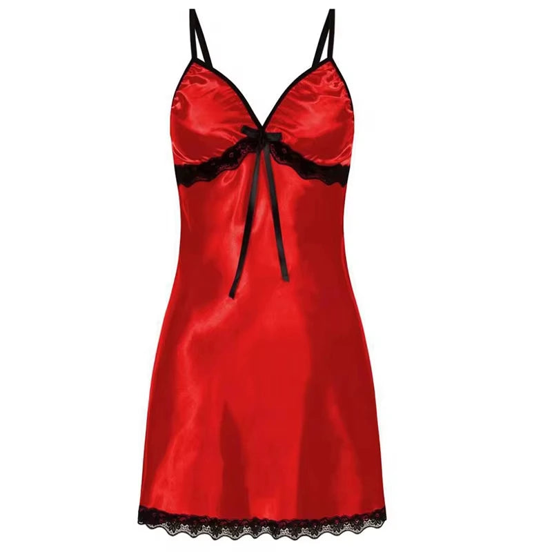 Robe de Nuit Soie Satin Femme Sans Manches — Sexy Confortable Grande Taille