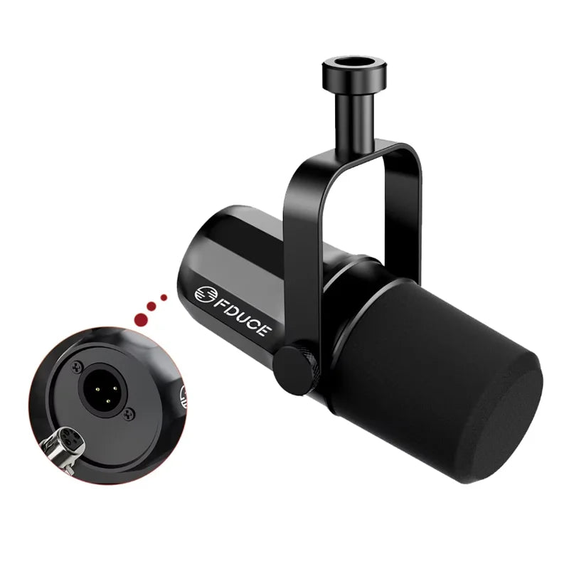 FDUCE SL40X – Microphone dynamique XLR avec bras, sortie casque et isolation phonique pour PC et PS4/5