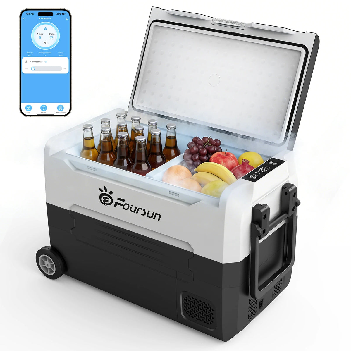 Réfrigérateur de voiture 21/25/35/45/55L — Bluetooth, application, compresseur portable, camping, voyage