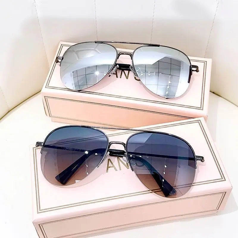 Men's Fashion Gradient Sunglasses Large Frame Pilot Sunglasses Anti-glare Design Lunette De Soleil Homme UV400 (without box)
