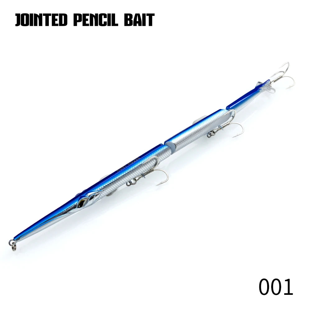 Leurre de pêche articulé Hunthouse, 3 sections, 180 mm/22 g, 255 mm/30,6 g, leurre nageur coulant pour la pêche au bleu-feuille et au bar.