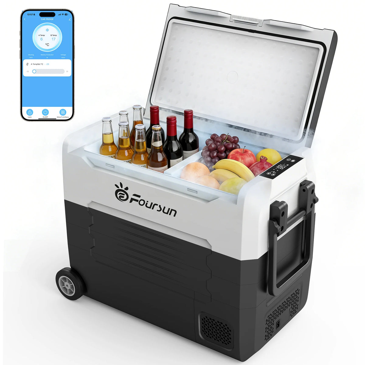 Réfrigérateur de voiture 21/25/35/45/55L — Bluetooth, application, compresseur portable, camping, voyage