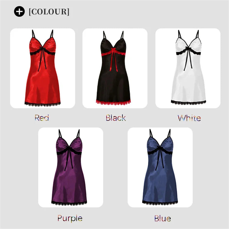 Robe de Nuit Soie Satin Femme Sans Manches — Sexy Confortable Grande Taille