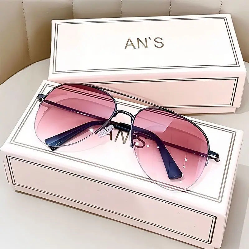 Men's Fashion Gradient Sunglasses Large Frame Pilot Sunglasses Anti-glare Design Lunette De Soleil Homme UV400 (without box)