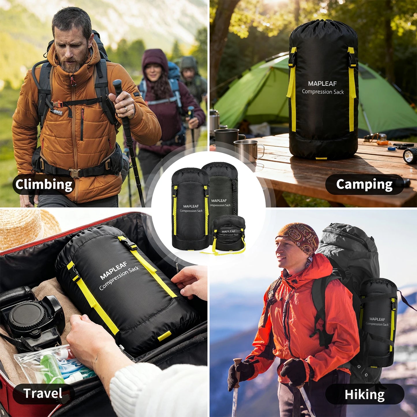 MAPLEAF sac de couchage à Compression ultraléger et étanche, pour Camping en plein air, sac de rangement pour sac à dos et randonnée