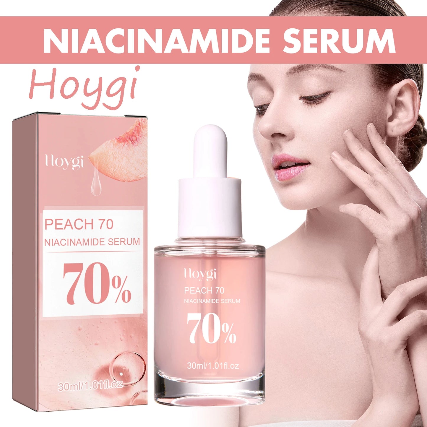 Hoygi Niacinamide firming facial serum fades fine lines shrinks pores removes dark spots smoothing glowing face serum