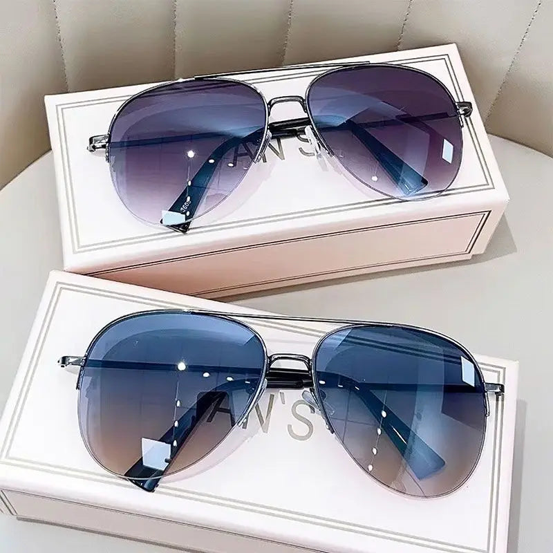 Men's Fashion Gradient Sunglasses Large Frame Pilot Sunglasses Anti-glare Design Lunette De Soleil Homme UV400 (without box)