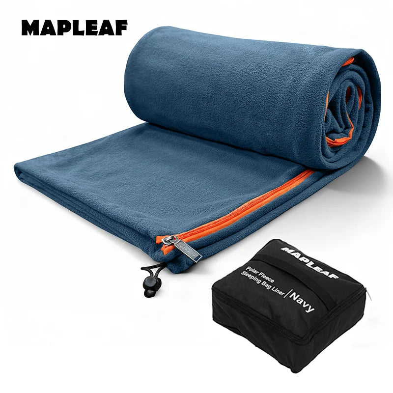 MAPLEAF Doublure de sac de couchage en polaire légère pour l'hiver, drap de sac de couchage, drap de voyage et de camping, doublure de couverture de camping