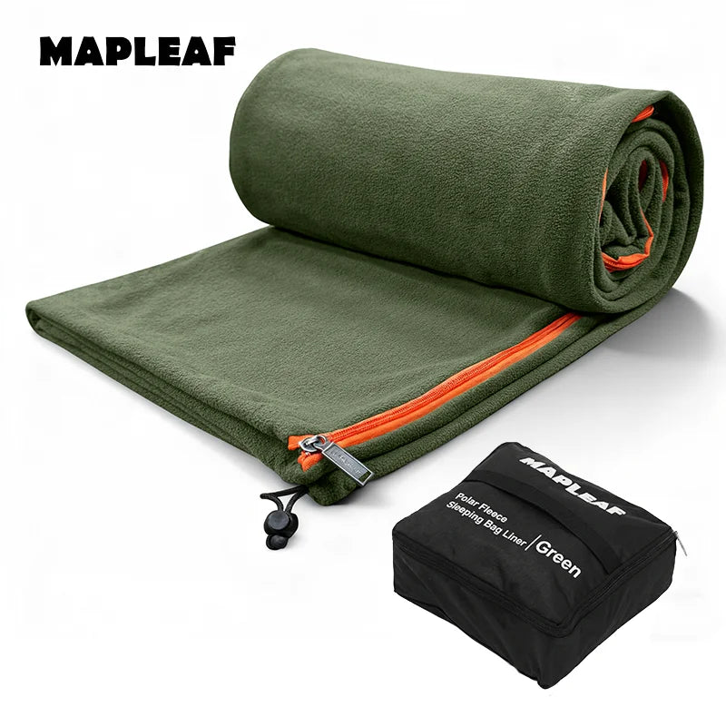 MAPLEAF Doublure de sac de couchage en polaire légère pour l'hiver, drap de sac de couchage, drap de voyage et de camping, doublure de couverture de camping