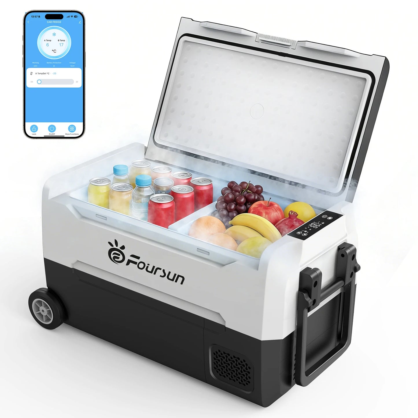 Réfrigérateur de voiture 21/25/35/45/55L — Bluetooth, application, compresseur portable, camping, voyage