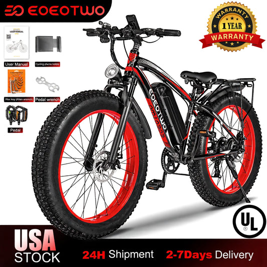Vélo Électrique Adultes 1500W — Pneus Larges 26 Pouces 34 mph 60 Miles UL2849