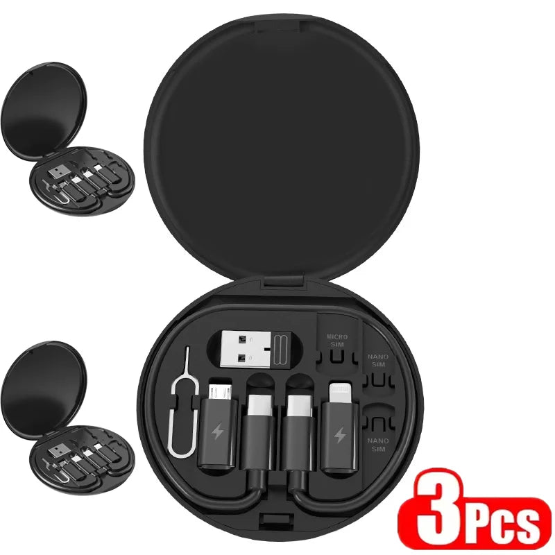 Kit de cable adaptador de carga multi USB Tipo C a C de 60W, juego de conversión de iluminación USB A y Tipo C a Micro, Tipo C, iluminación