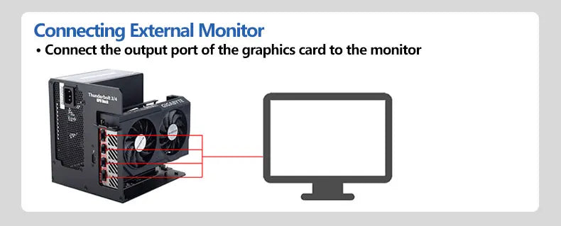 Support externe de carte graphique egpu Thunderbolt 3/4 vers pcie par alimentation ATX 7900XT/rtx4090 peut être installé