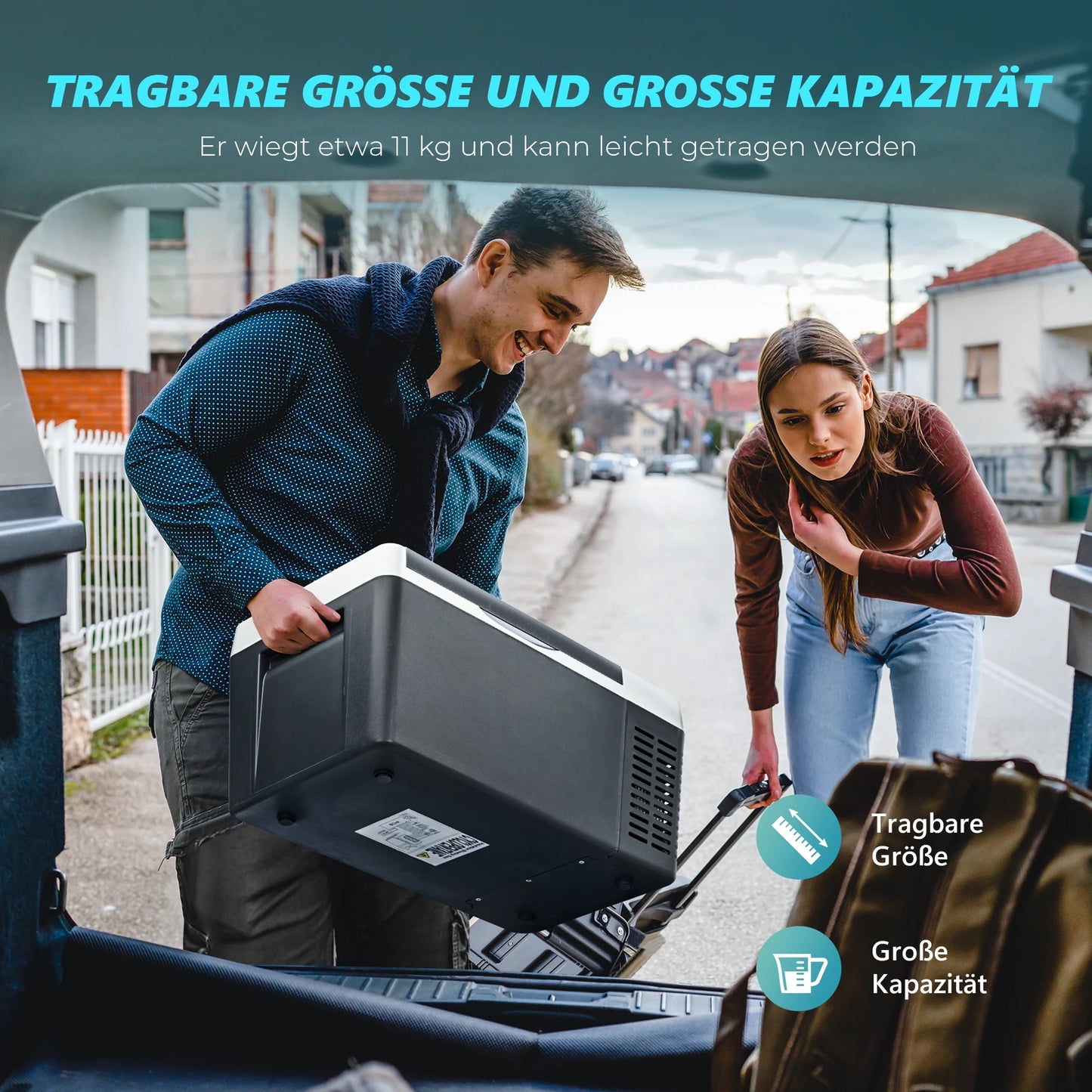 Réfrigérateur compresseur polyvalent de 21 L pour les déplacements : contrôlé par application, 12 V/240 V, plage de température -20°C ° C à 20 ° C, efficacité énergétique