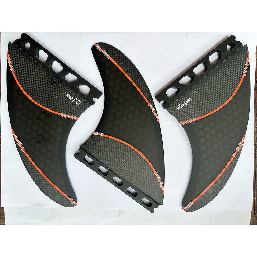Aletas de propulsor de surf de carbono tipo nido de abeja y aletas de tabla de surf de fibra de vidrio en Surf AM2 DHD Techflex SuperE Rasta FINS Jordy