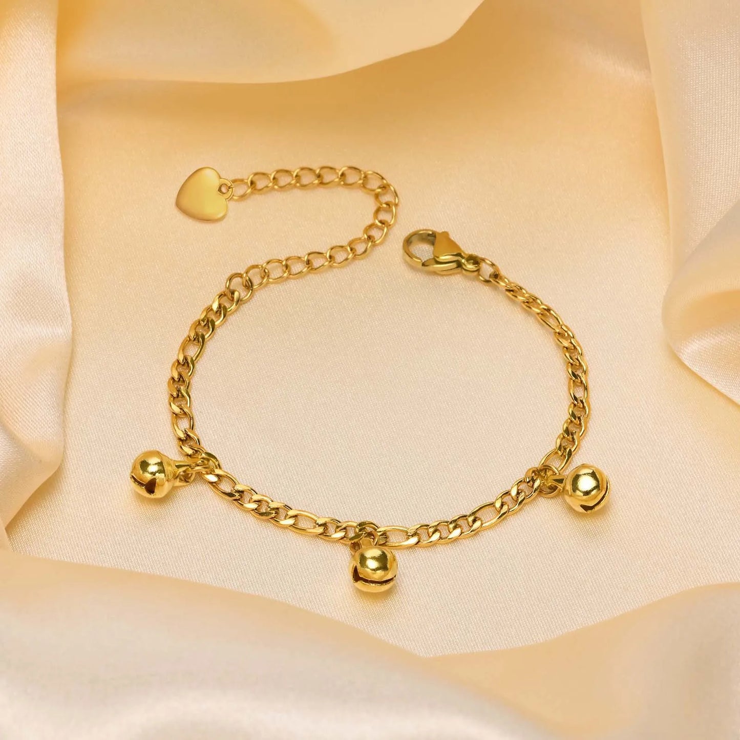 Bracelets de cheville à cloche réglables pour petit garçon et fille, chaîne de sécurité en acier inoxydable, bijoux de pied, hypoallergénique sans Nickel