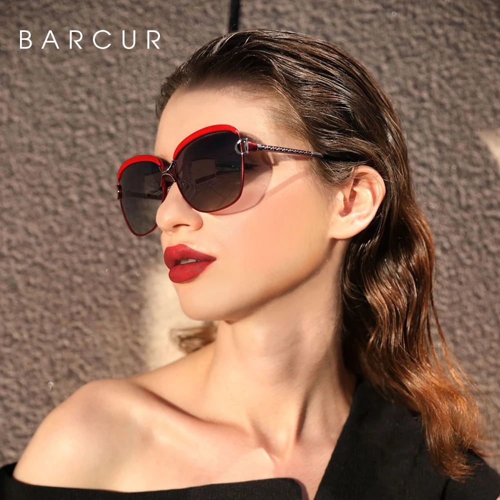 Lunettes de soleil polarisées femme — dégradé, lentille ronde, carré, luxe